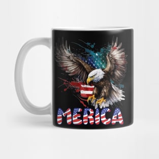 4th Of July Merica Patriotic USA Flag Bald Eagle Mug